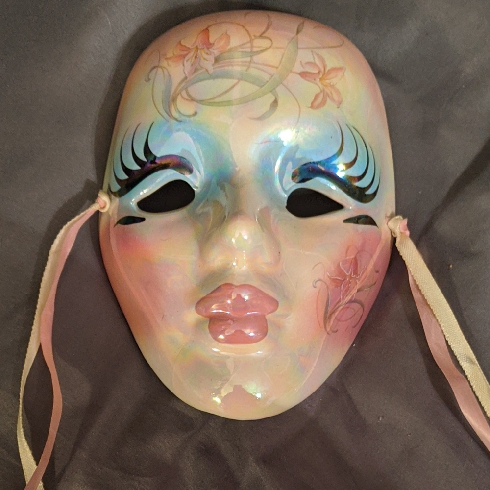 Porcelain handpainted vintage masquerade decor